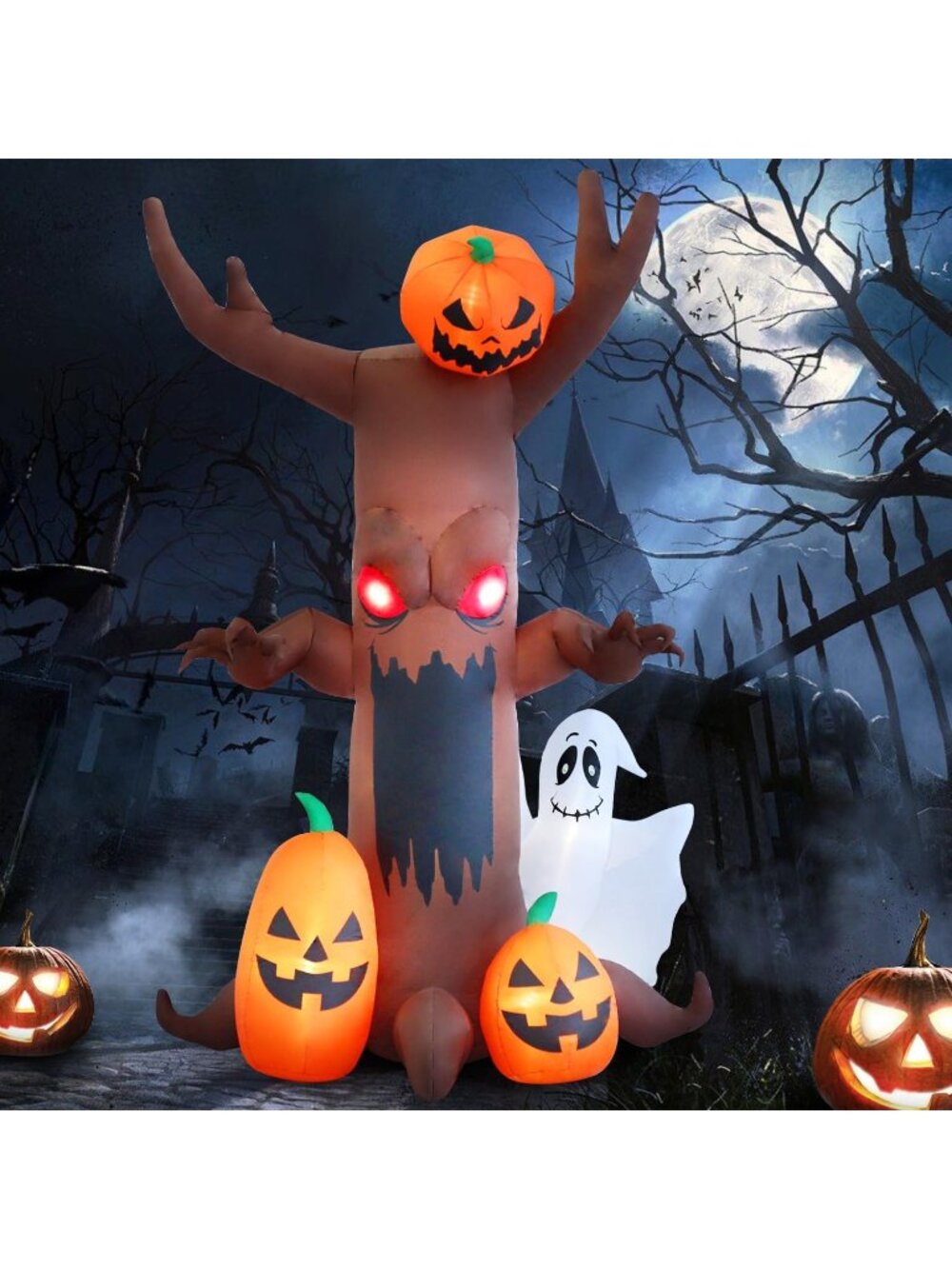 🎃 9 FT Pumpkin Tree Halloween Inflatable Outdoor Yard Decor LED Lights